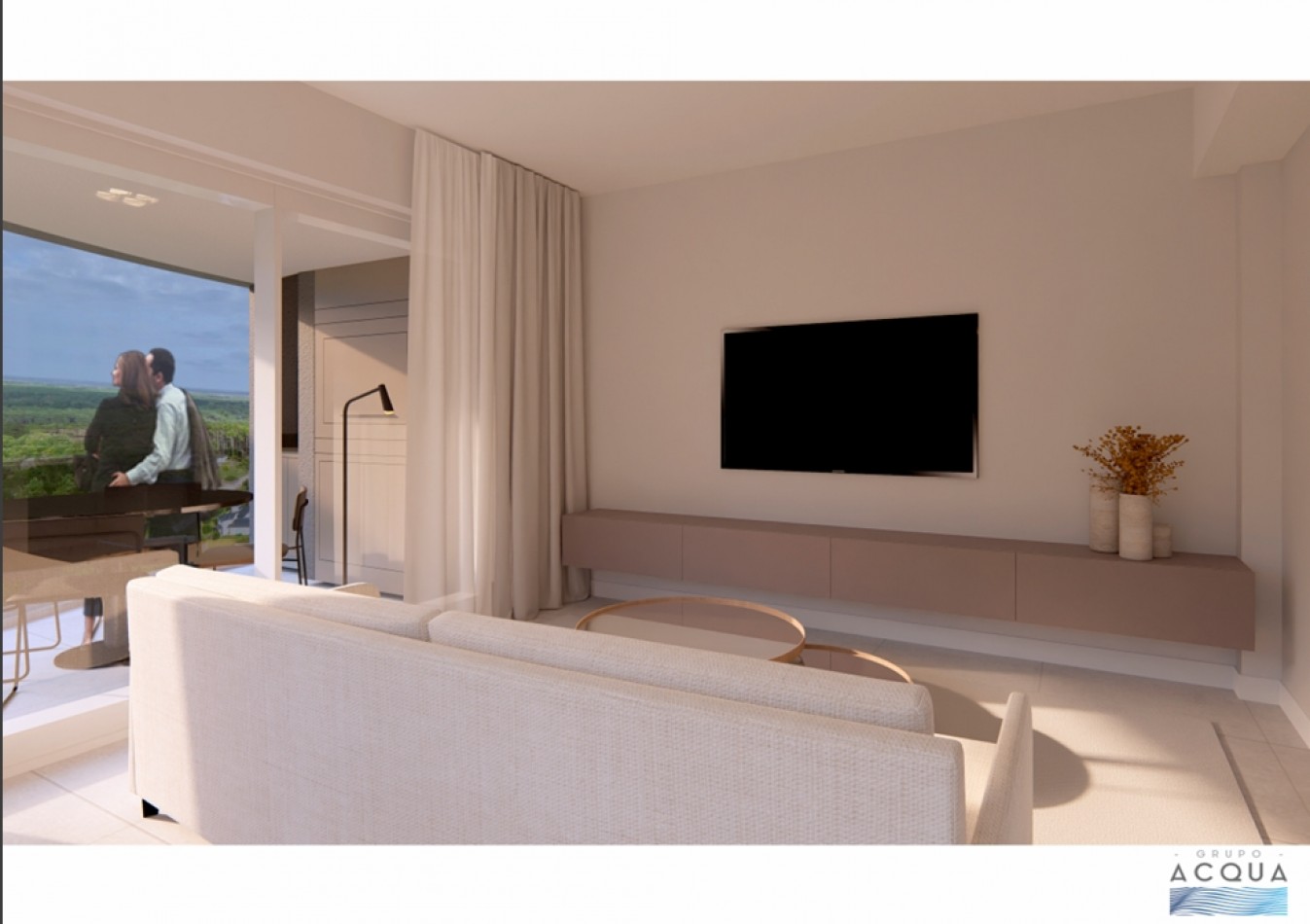 Departamento 3 ambientes -  Acqua Pinamar  (Venta financiado en pozo).